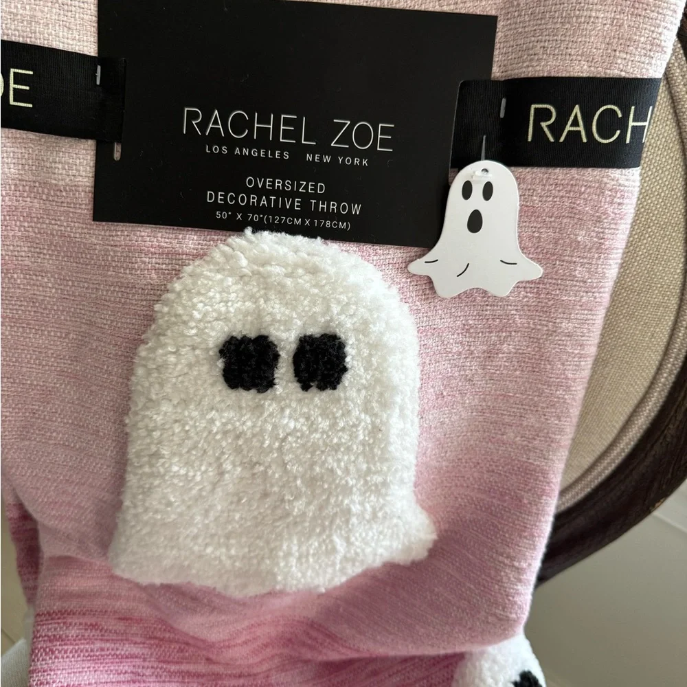 Rachel Zoe Pink Ghost Throw Blanket - 2025 Halloween! 👻